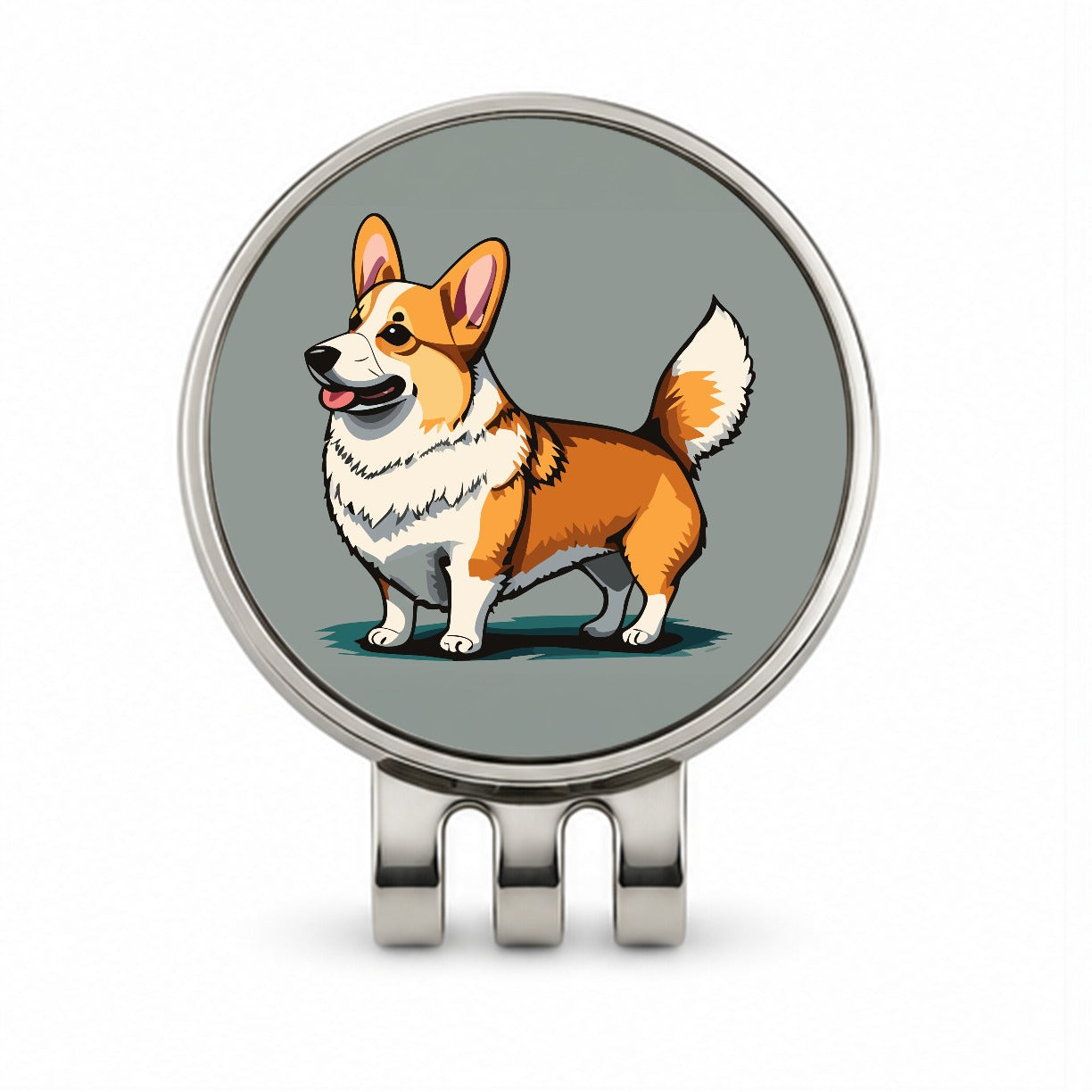 Corgi Dog Standing Golf Hat Clip with Ball Marker