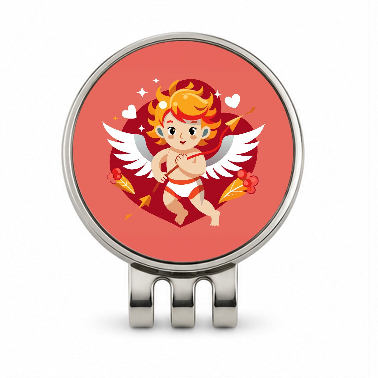 Cupid Cherub with Arrow Valentines Day Golf Hat Clip with Ball Marker