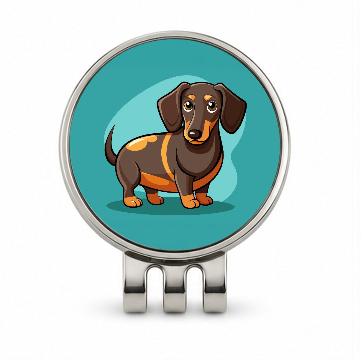 Dachshund Dog Profile Golf Hat Clip with Ball Marker