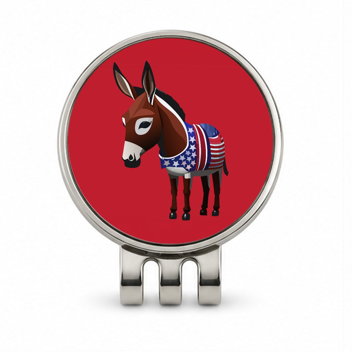 Democrat Donkey Patriotic Liberal Vote Golf Hat Clip with Ball Marker