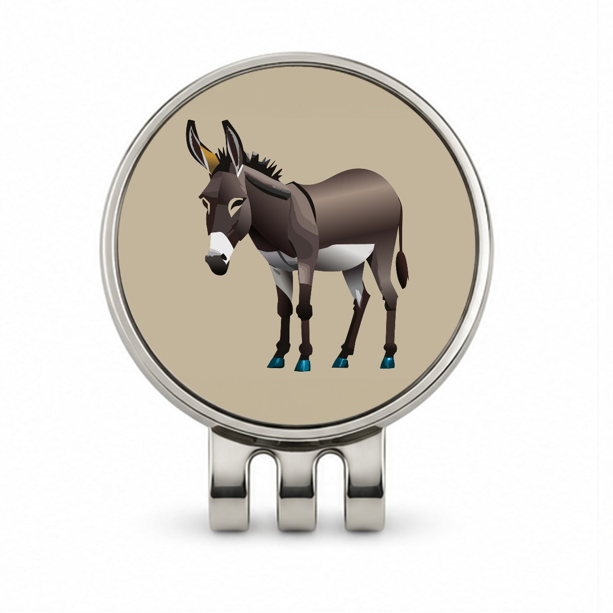 Donkey Standing Golf Hat Clip with Ball Marker