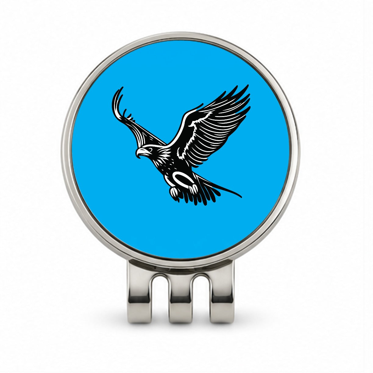 Eagle Flying Black White Golf Hat Clip with Ball Marker