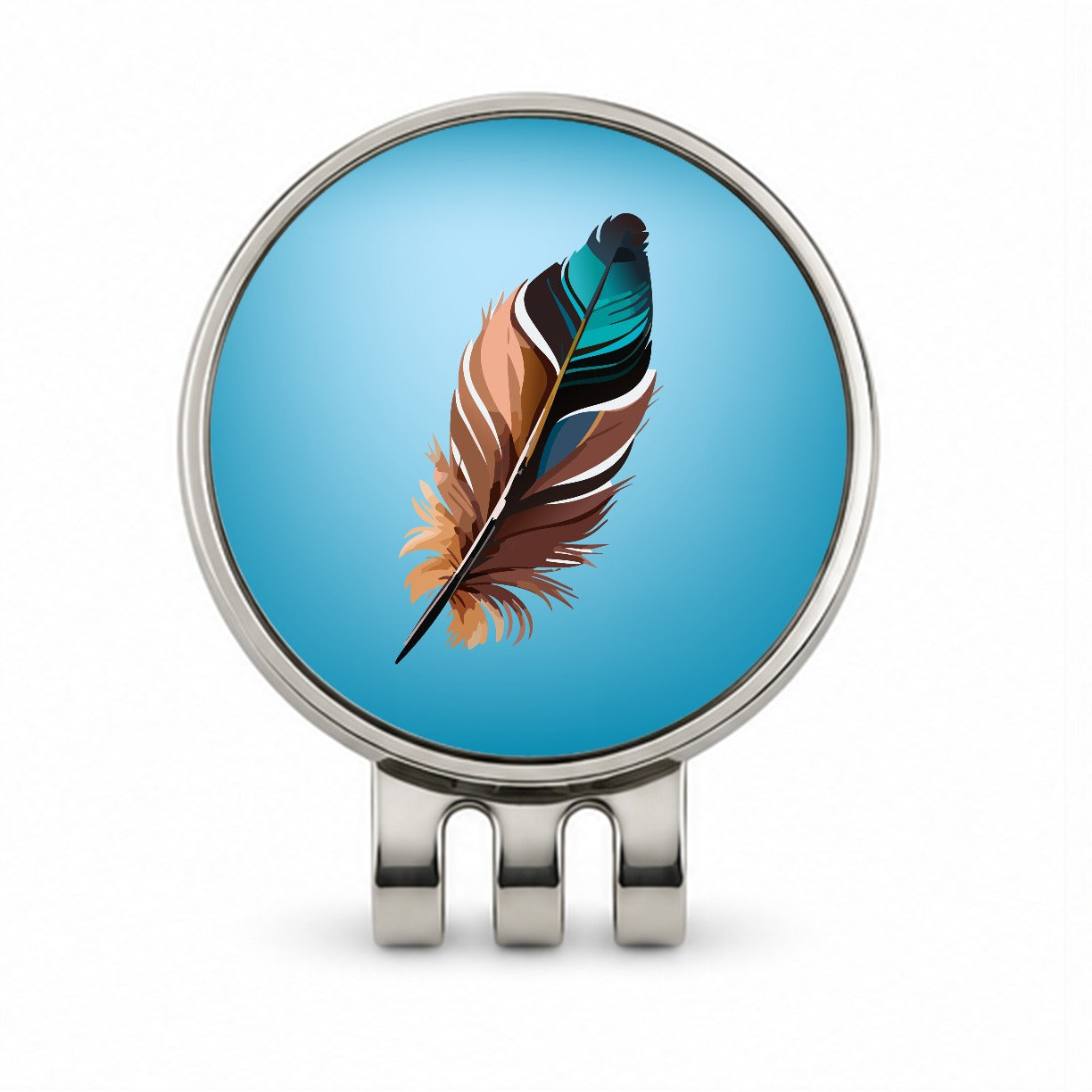 Feather Pretty Golf Hat Clip with Ball Marker