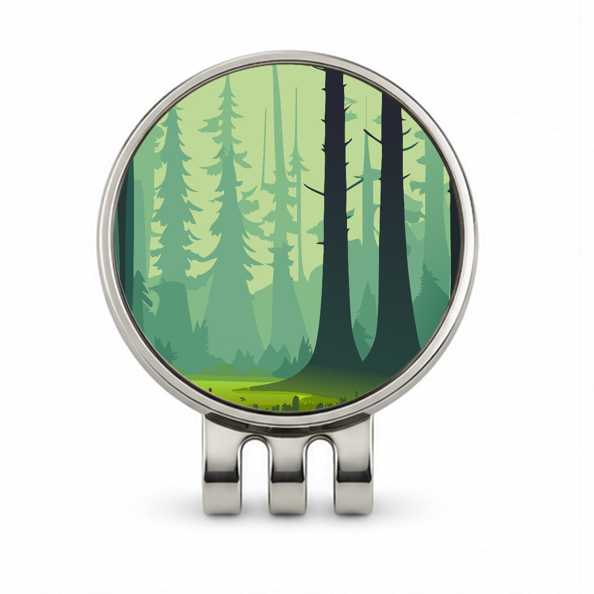 Forest Trees Wilderness Enchanted Golf Hat Clip with Ball Marker