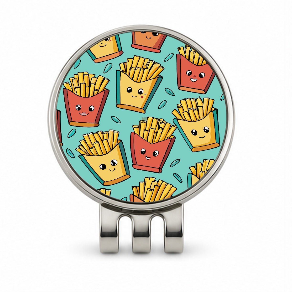 French Fries Cute Pattern Golf Hat Clip with Ball Marker