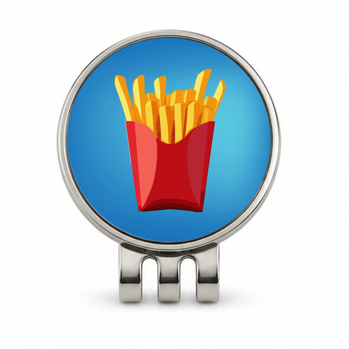 French Fries Red Container Golf Hat Clip with Ball Marker