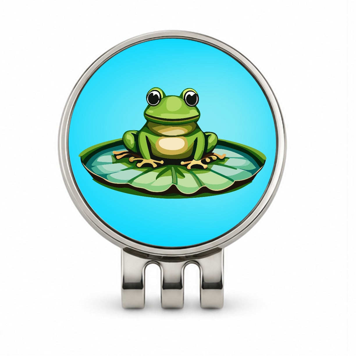 Frog on LiIy Pad Golf Hat Clip with Ball Marker