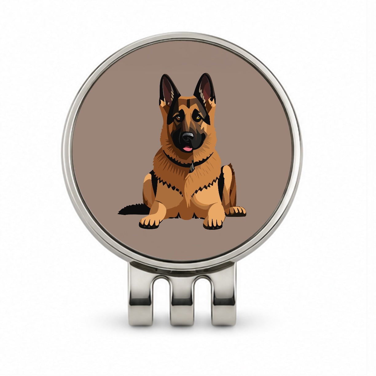 German Shepherd Dog Golf Hat Clip with Ball Marker