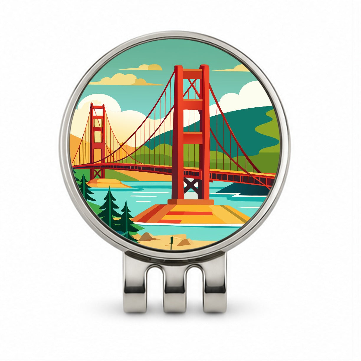 Golden Gate Bridge San Francisco Travel Golf Hat Clip with Ball Marker
