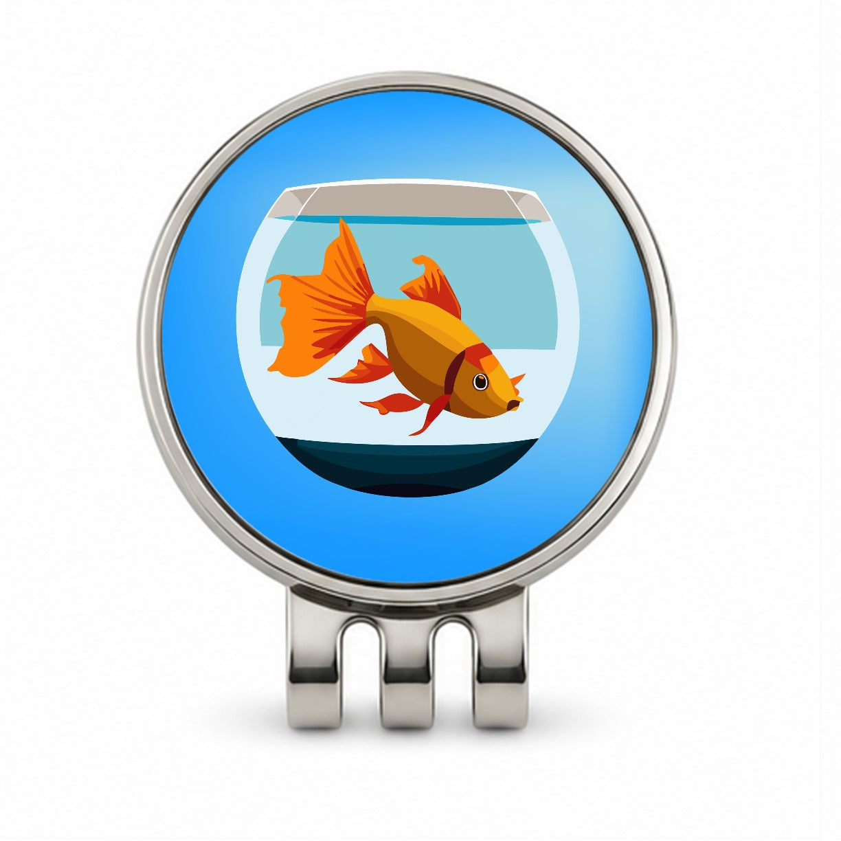 Goldfish in Bowl Pet Golf Hat Clip with Ball Marker