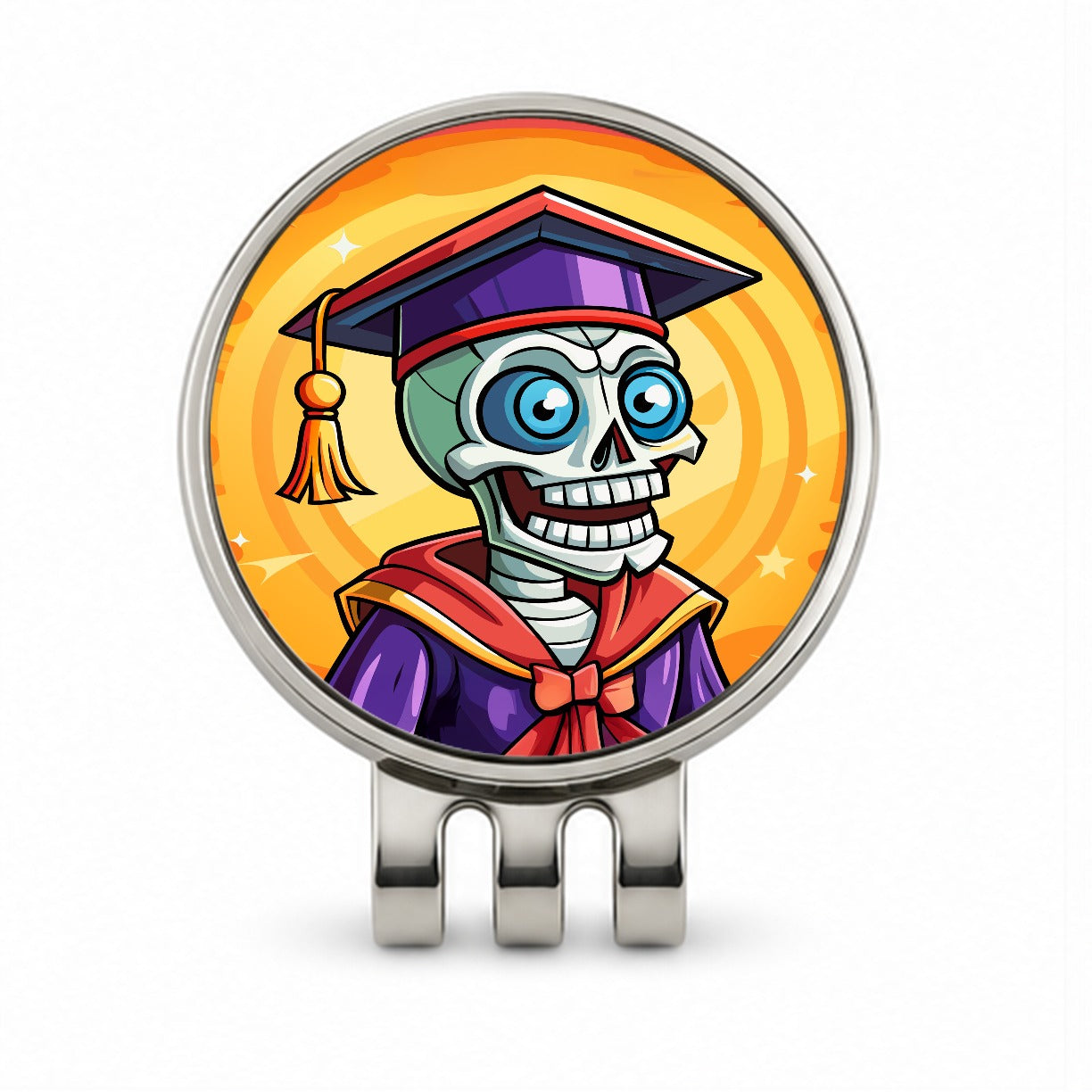 Graduate Skeleton Funny Graduation Golf Hat Clip with Ball Marker