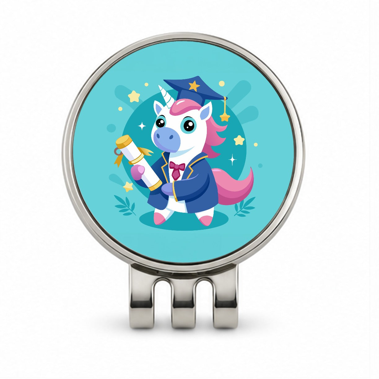 Graduate Unicorn Graduation Golf Hat Clip with Ball Marker