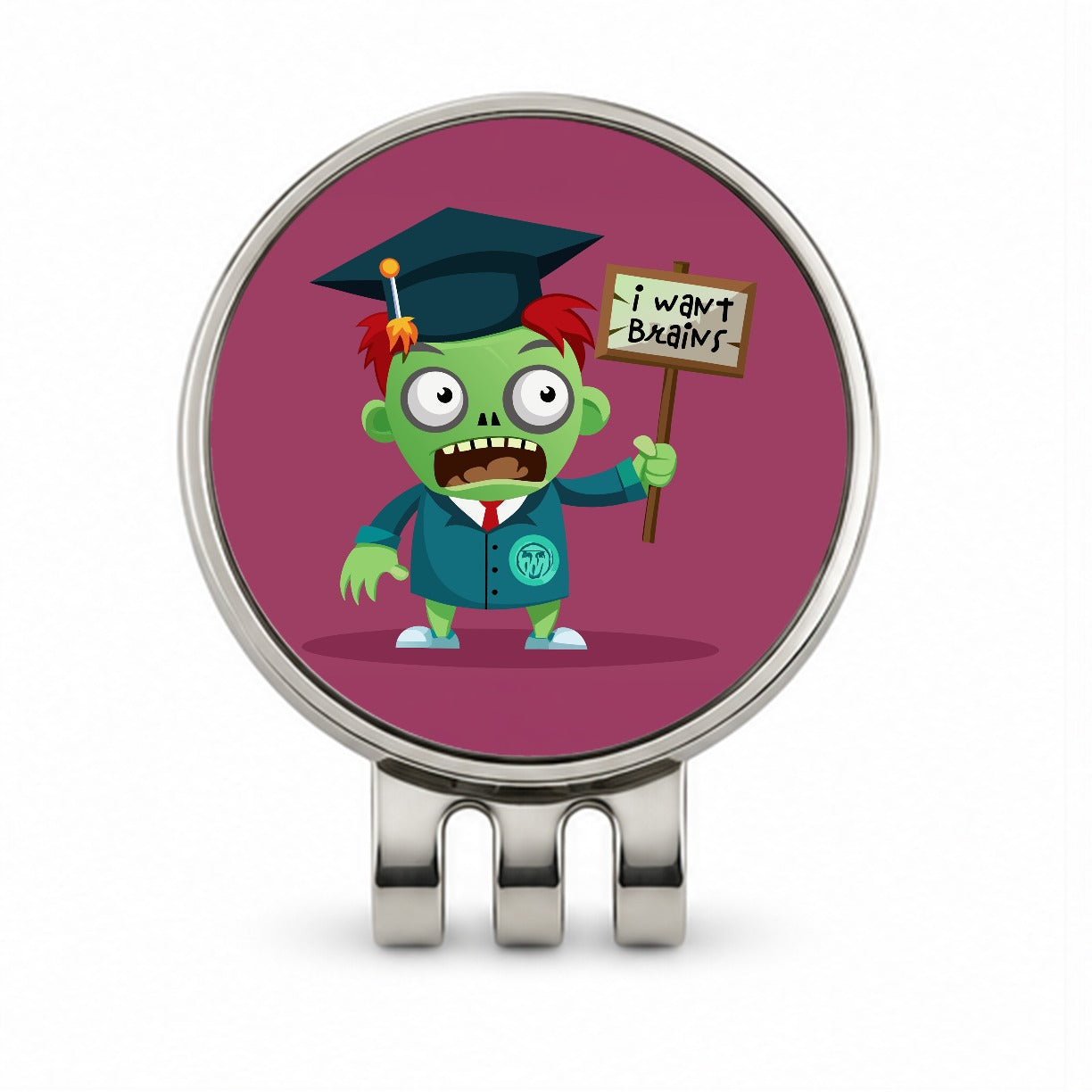 Graduate Zombie Graduation I Want Your Brains Golf Hat Clip with Ball Marker