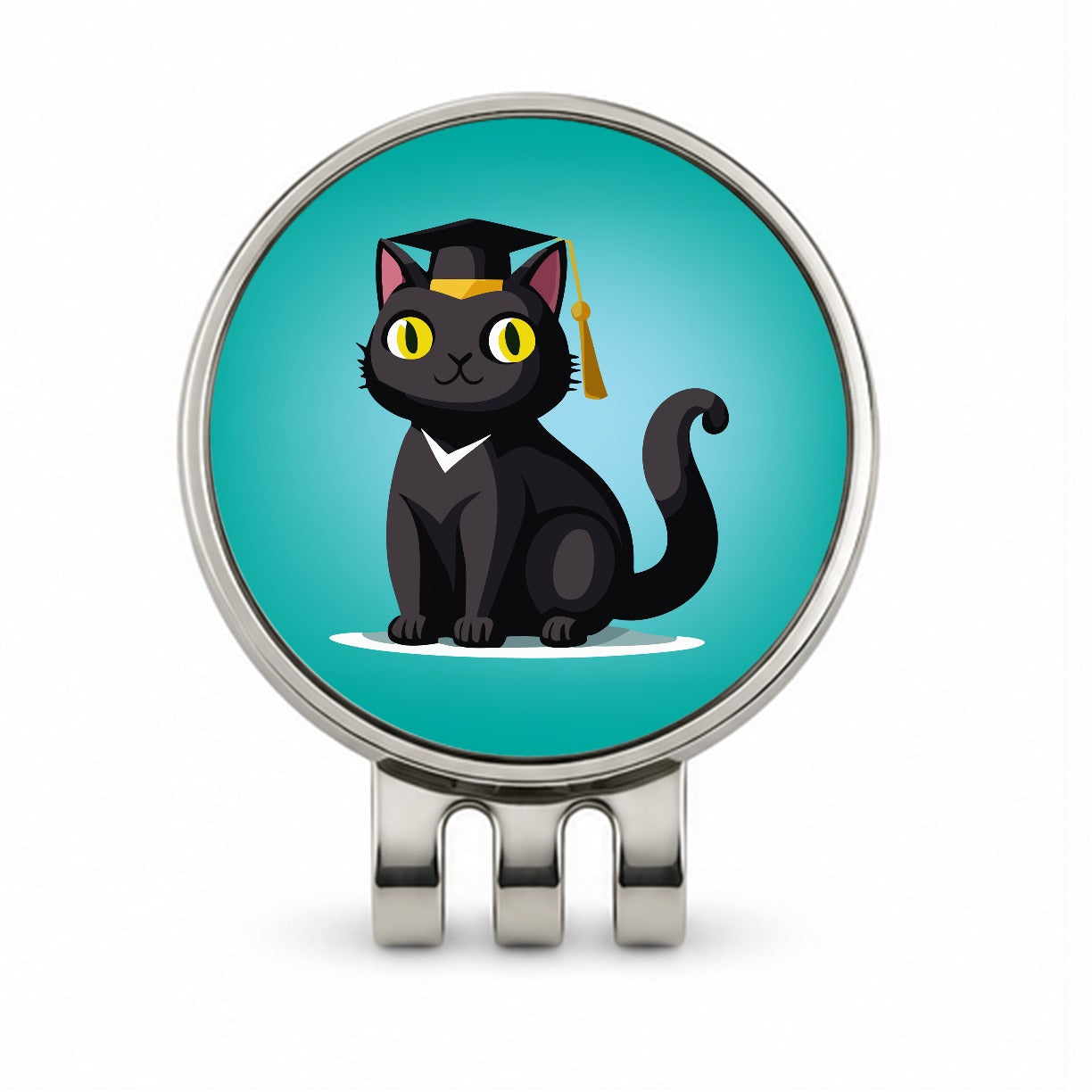 Graduation Cat Cute Graduate Golf Hat Clip with Ball Marker