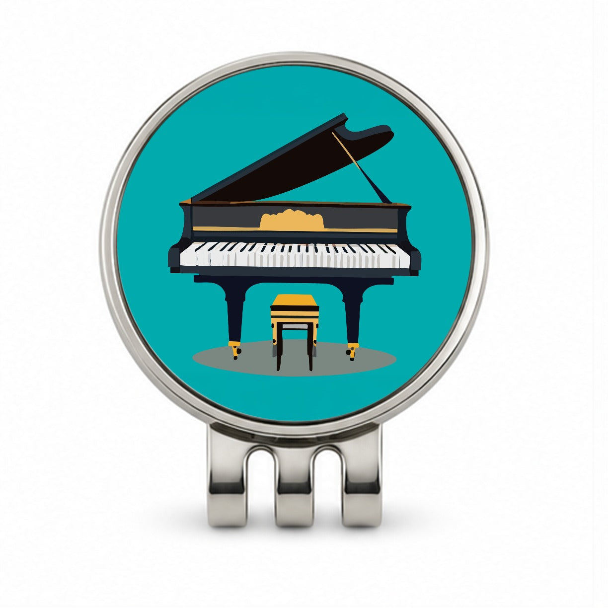 Grand Piano Music Musician Golf Hat Clip with Ball Marker