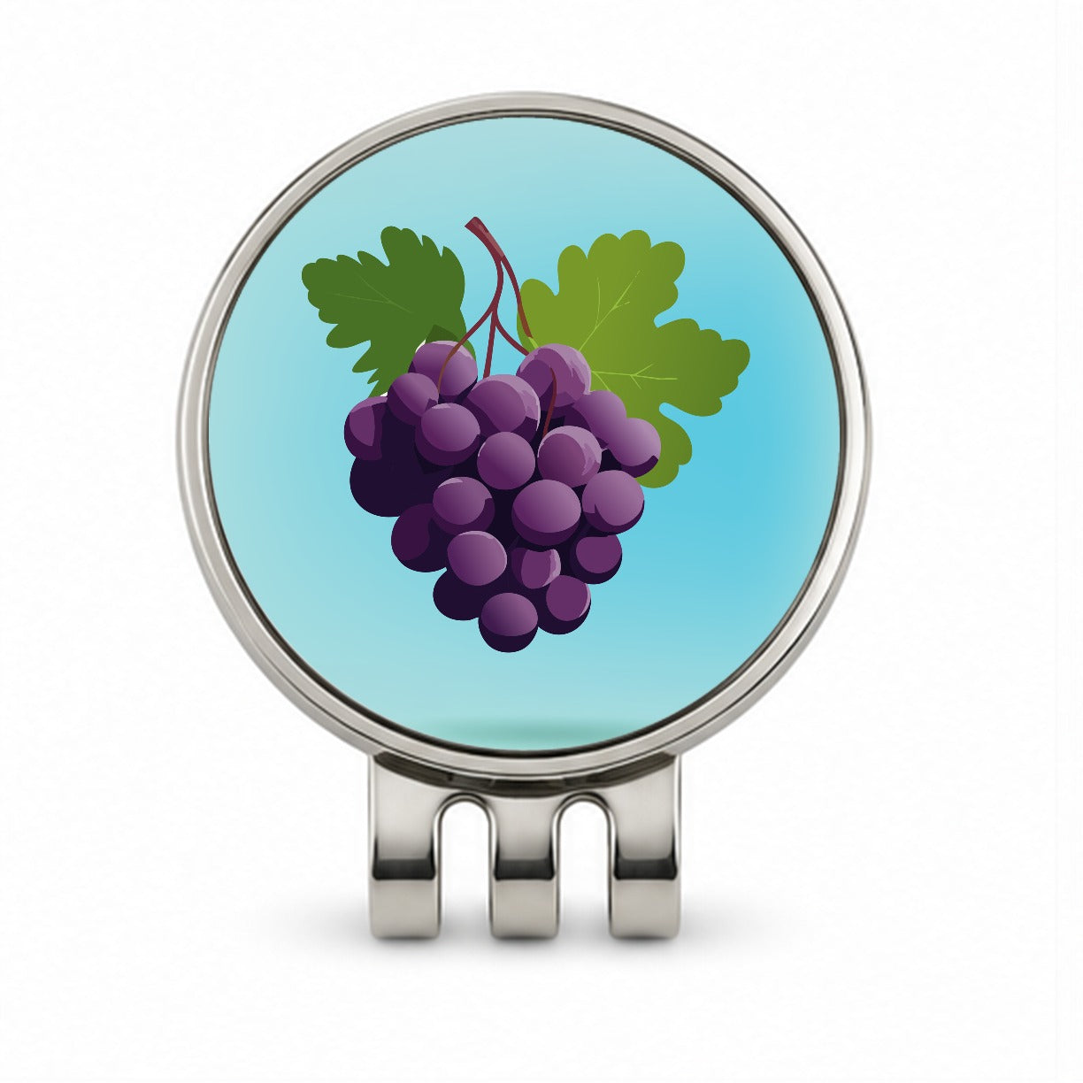 Grapes Purple Fruit Wine Golf Hat Clip with Ball Marker