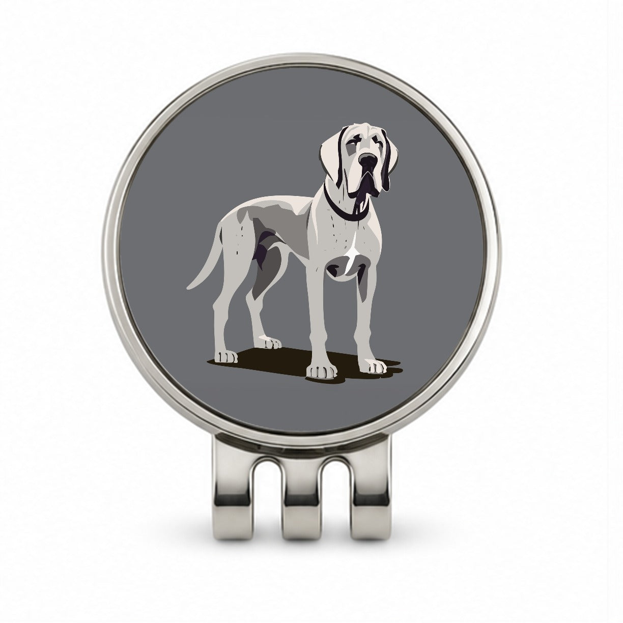 Great Dane Dog Standing Golf Hat Clip with Ball Marker