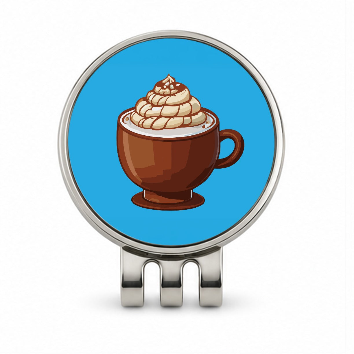 Hot Chocolate Cocoa Golf Hat Clip with Ball Marker