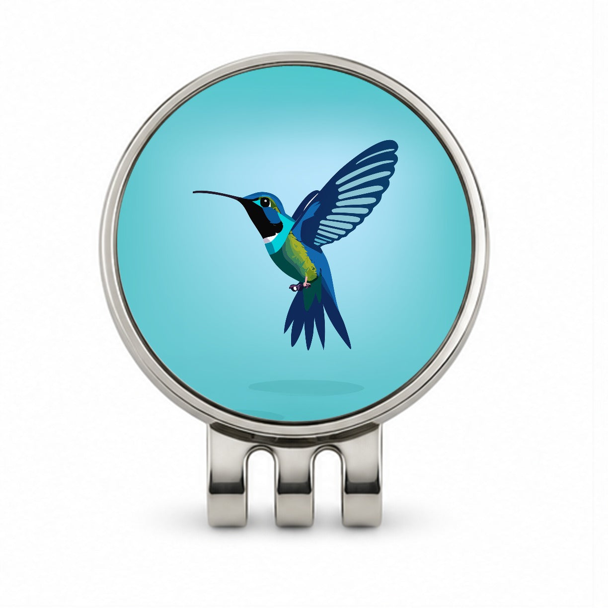 Hummingbird Blue Golf Hat Clip with Ball Marker