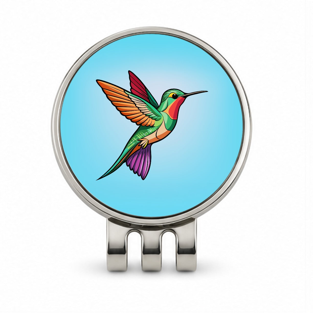 Hummingbird Colorful Golf Hat Clip with Ball Marker