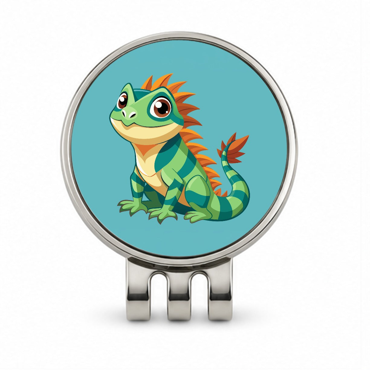 Iguana Lizard Cute Golf Hat Clip with Ball Marker
