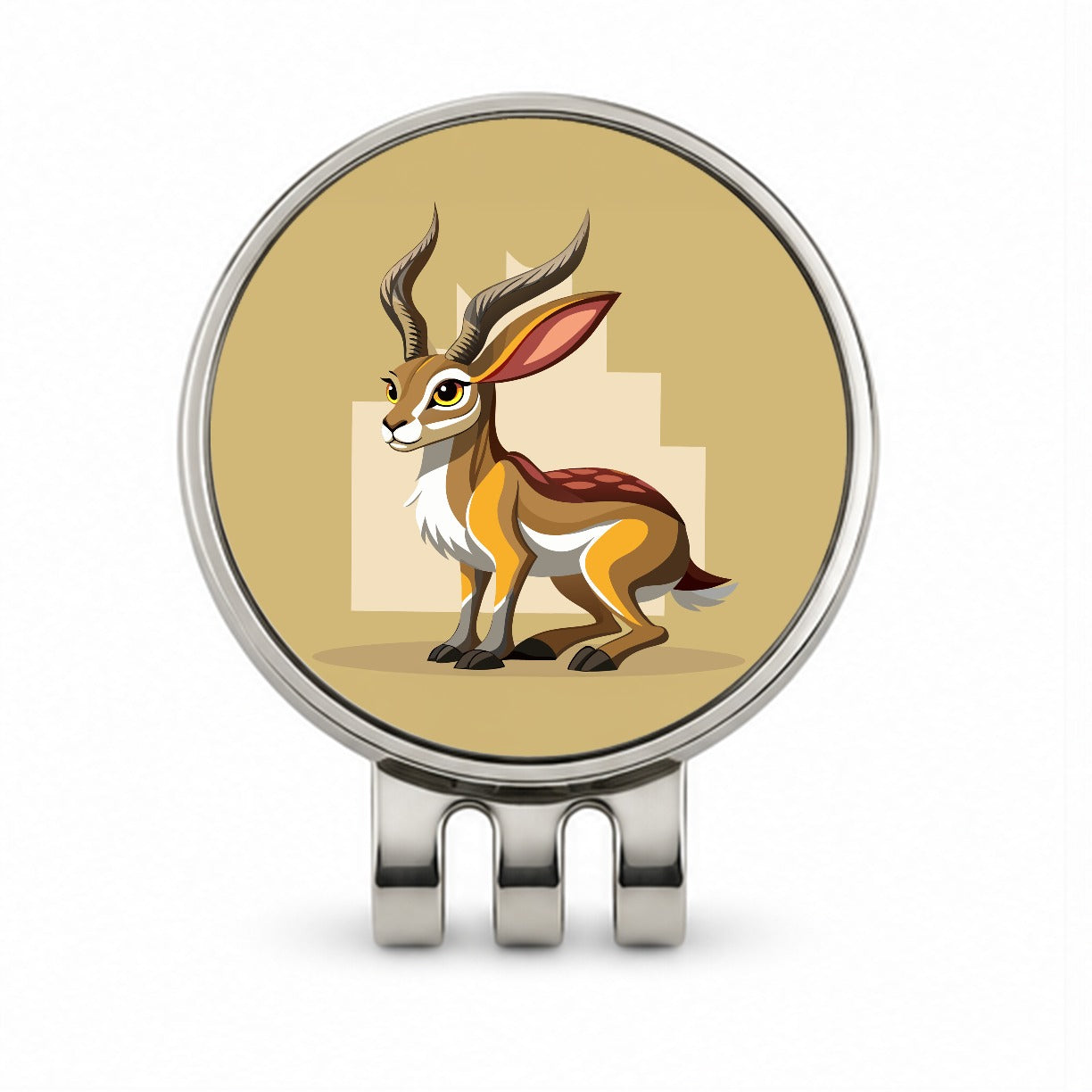 Jackalope Elegant Golf Hat Clip with Ball Marker