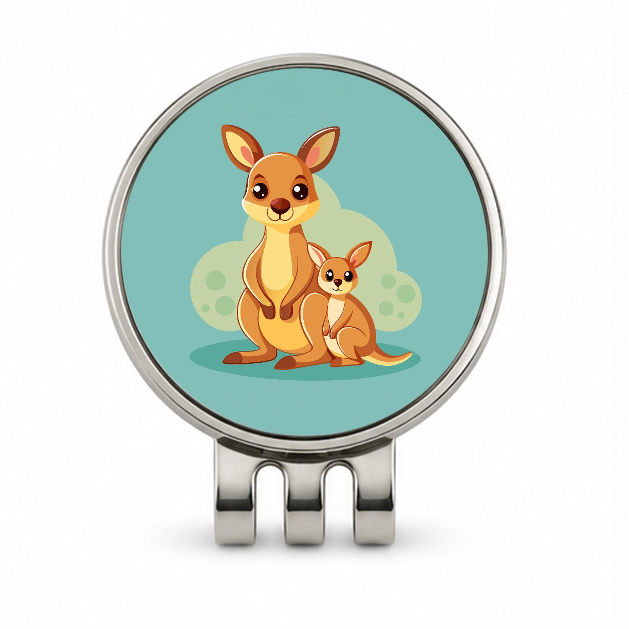 Kangaroo Mom and Baby Golf Hat Clip with Ball Marker