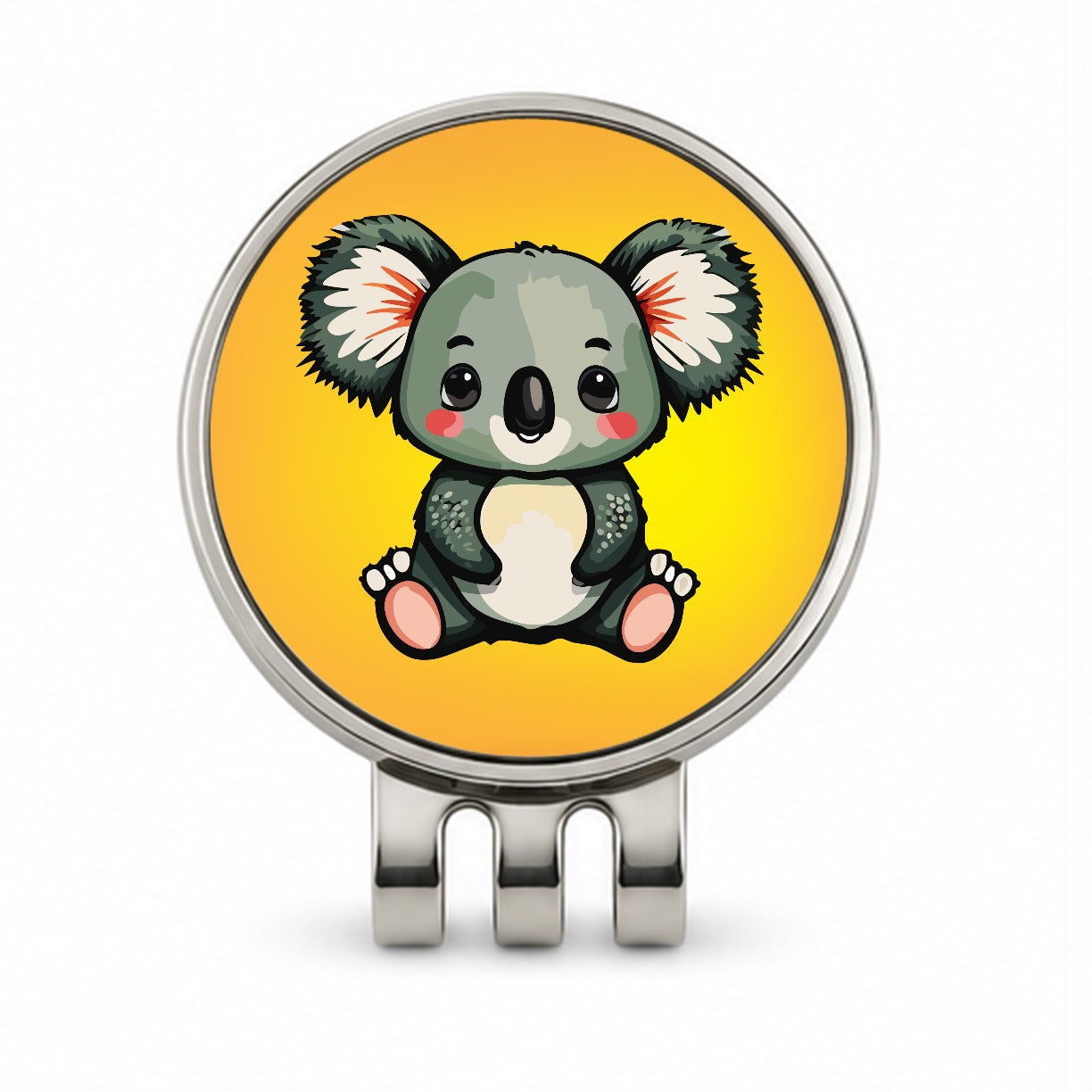 Koala Cute Watercolor Golf Hat Clip with Ball Marker