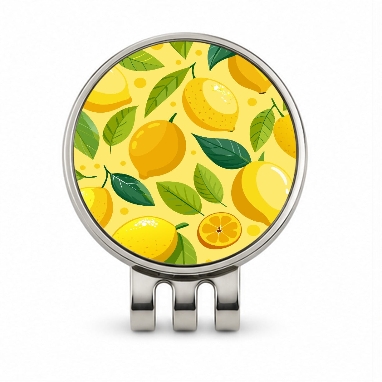 Lemons Fruit Scattered Pattern Golf Hat Clip with Ball Marker