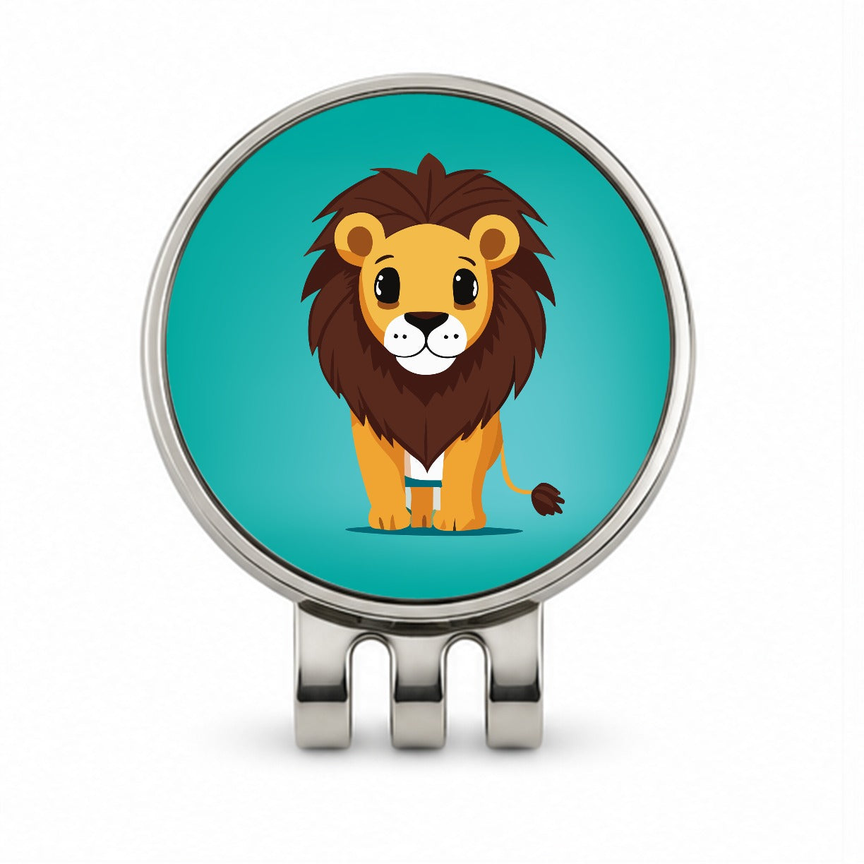 Lion Standing Golf Hat Clip with Ball Marker