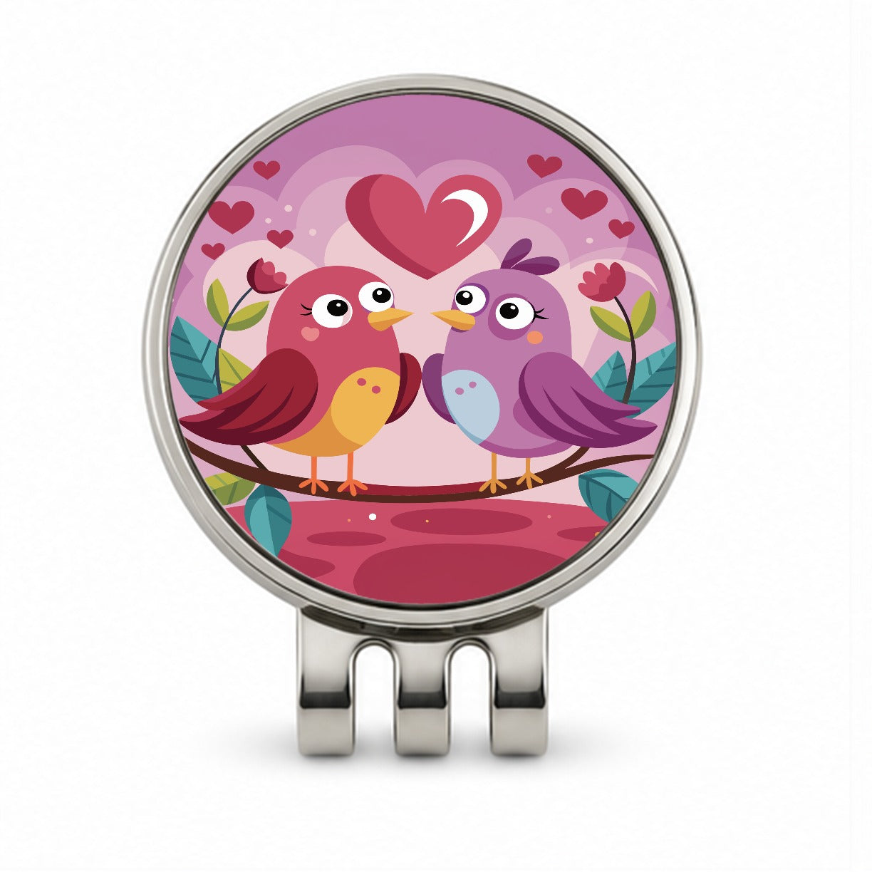 Love Birds Valentines Day Anniversary Wedding Golf Hat Clip with Ball Marker