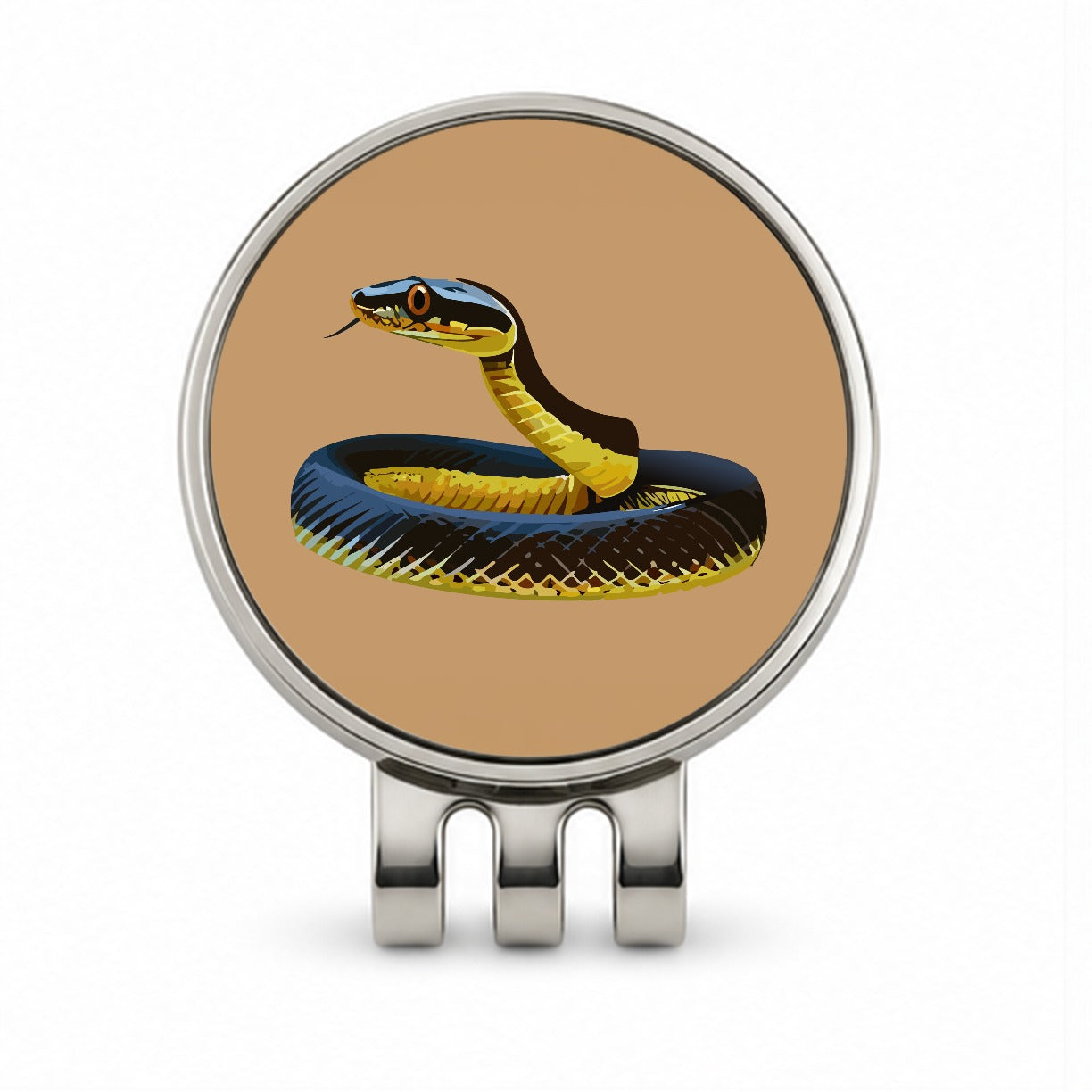 Mamba Snake Coiled Golf Hat Clip with Ball Marker