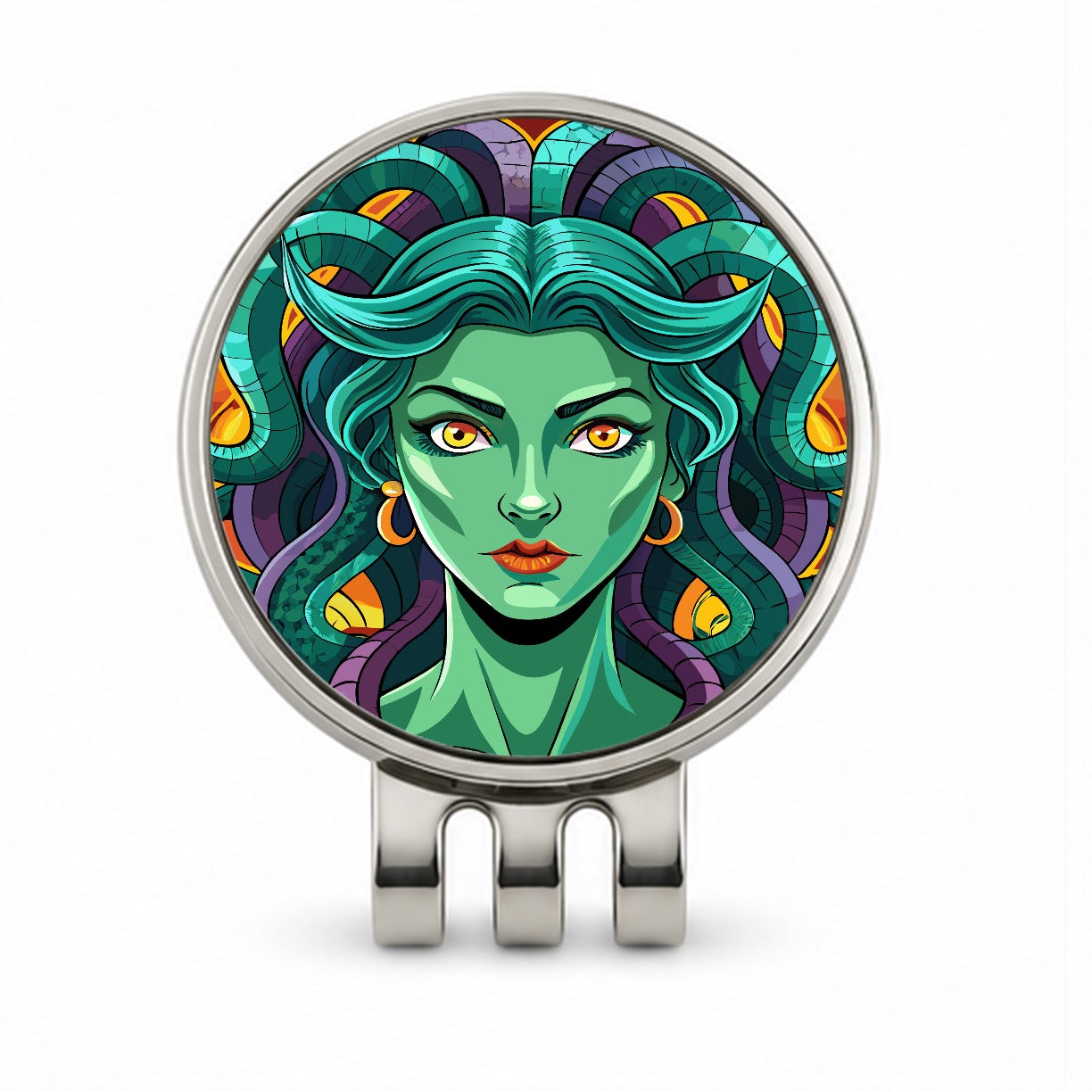 Medusa Gorgon Snake Hair Greek Mythology Golf Hat Clip with Ball Marker