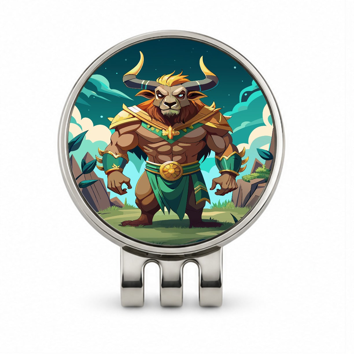 Minotaur Greek Mythology Golf Hat Clip with Ball Marker
