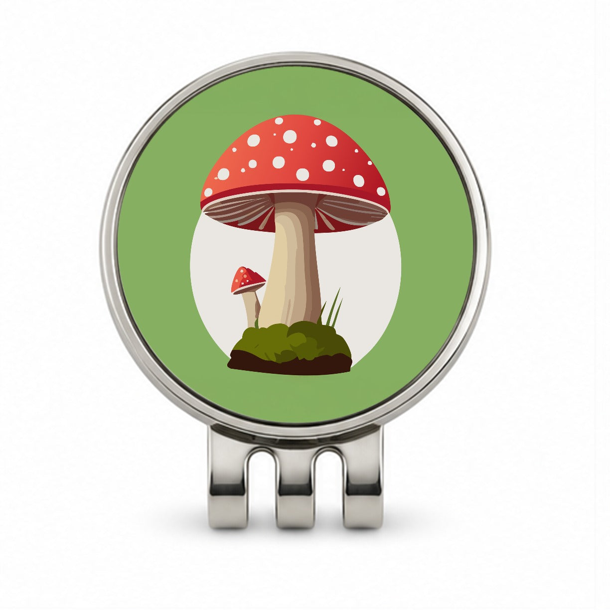Mushroom Toadstool Red Woodland Golf Hat Clip with Ball Marker