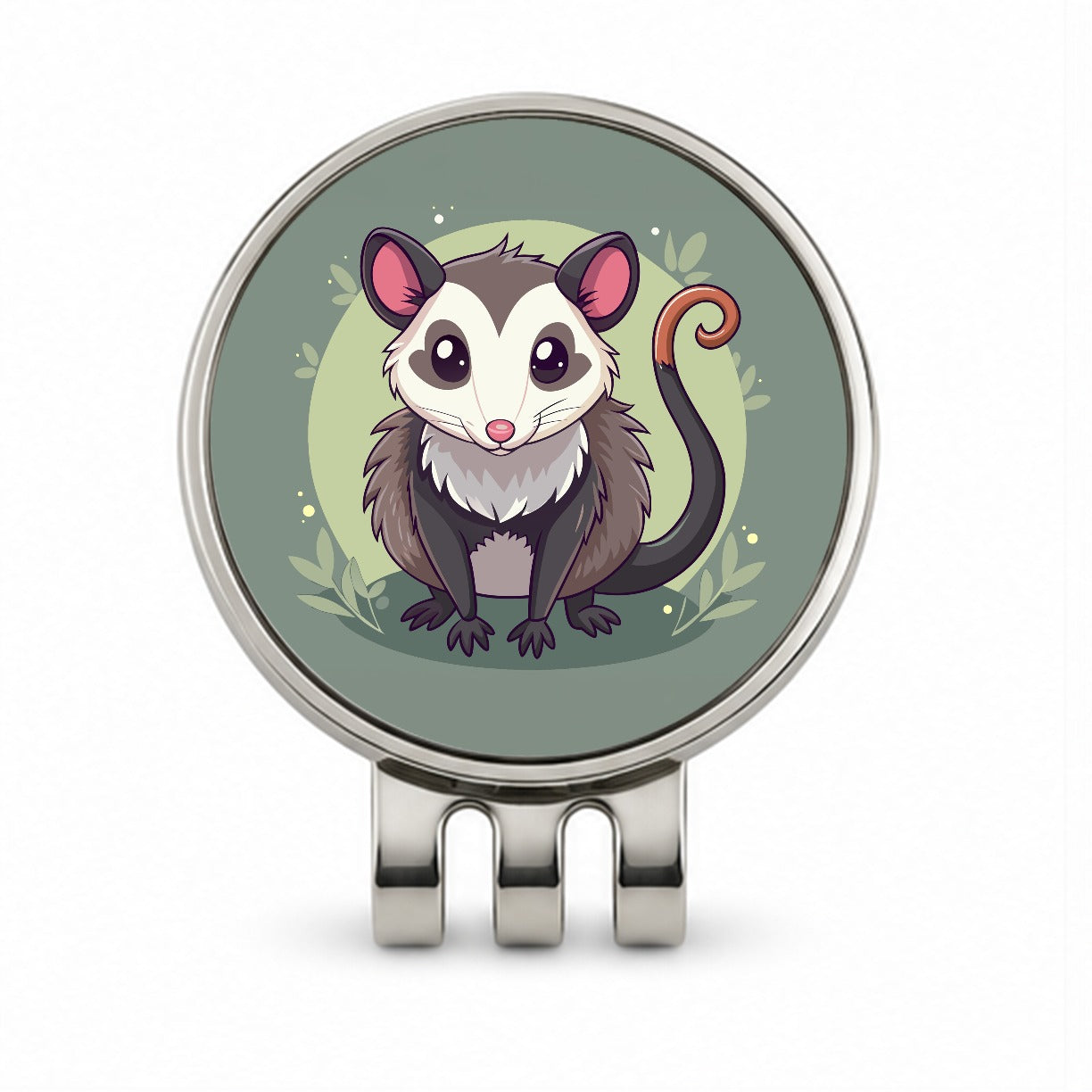 Opossum Cute Animal Golf Hat Clip with Ball Marker