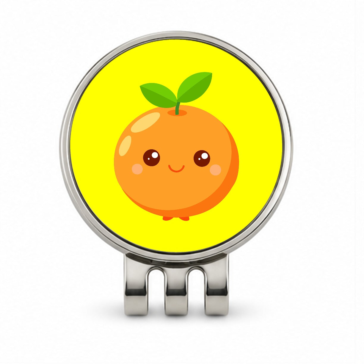 Orange Cute Happy Fruit Golf Hat Clip with Ball Marker