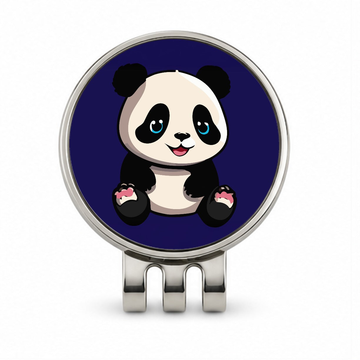 Panda Cute Smiling Golf Hat Clip with Ball Marker