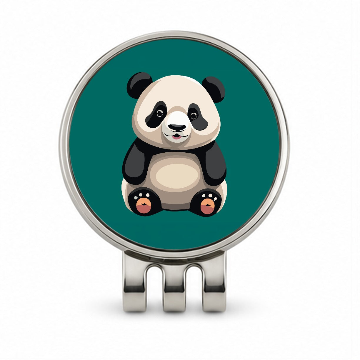Panda Sitting Golf Hat Clip with Ball Marker