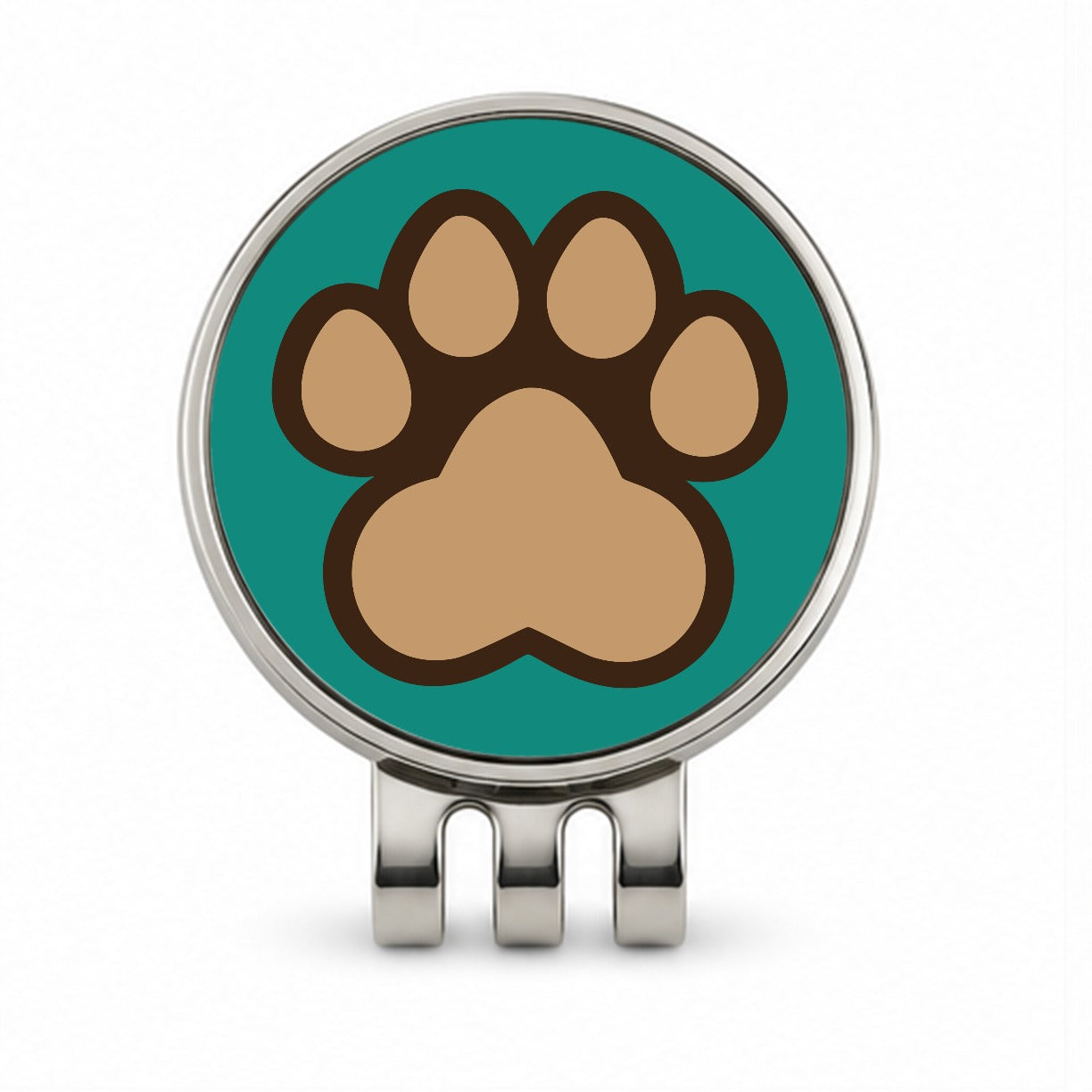 Paw Print Dogs Cats Golf Hat Clip with Ball Marker