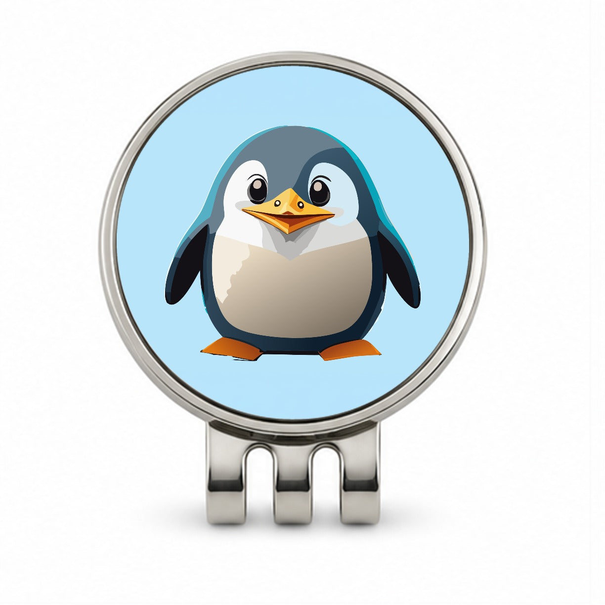 Penguin Standing Golf Hat Clip with Ball Marker