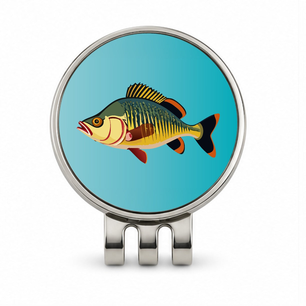 Perch Fish Colorful Fishing Golf Hat Clip with Ball Marker
