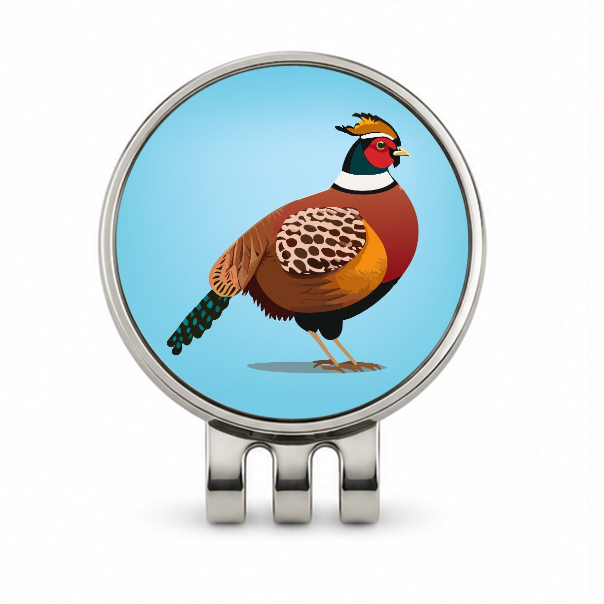 Pheasant Bird Hunting Golf Hat Clip with Ball Marker