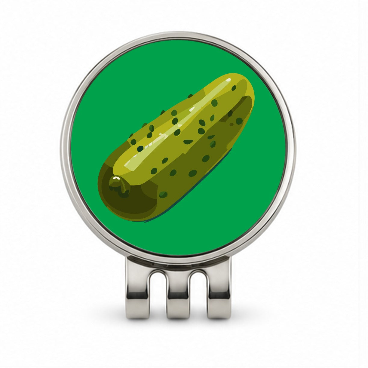 Pickle Green Golf Hat Clip with Ball Marker