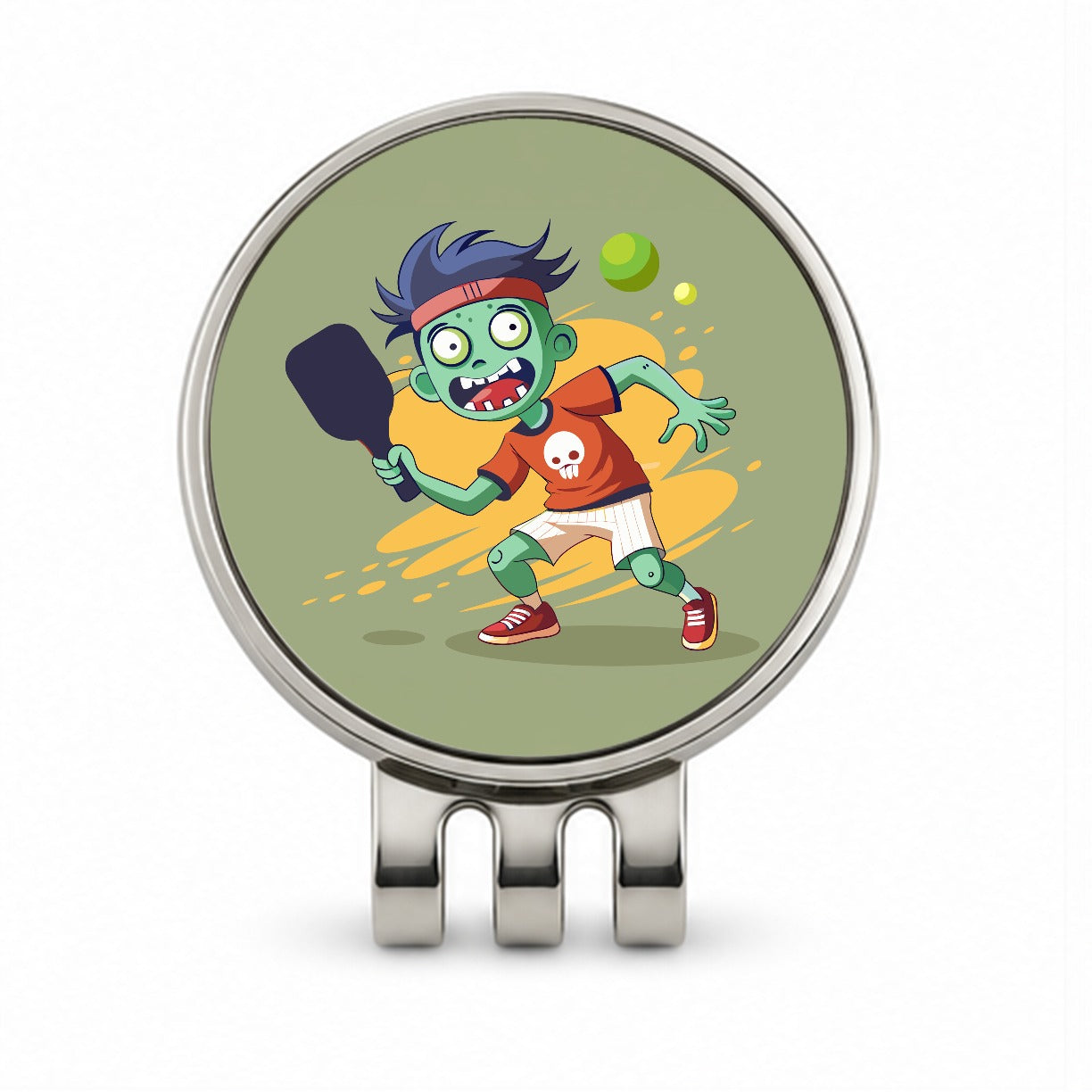 Pickleball Zombie Golf Hat Clip with Ball Marker