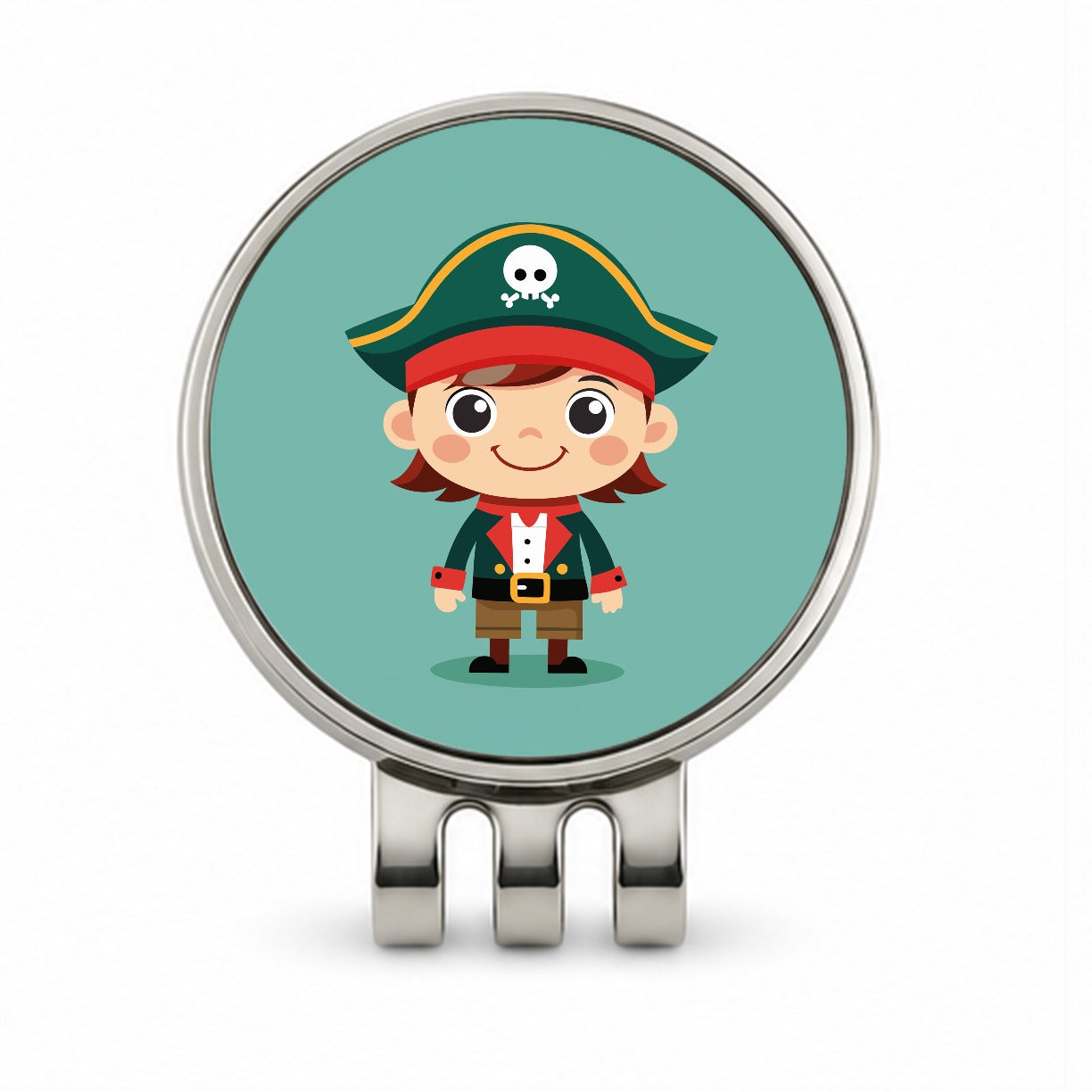 Pirate Cute Golf Hat Clip with Ball Marker