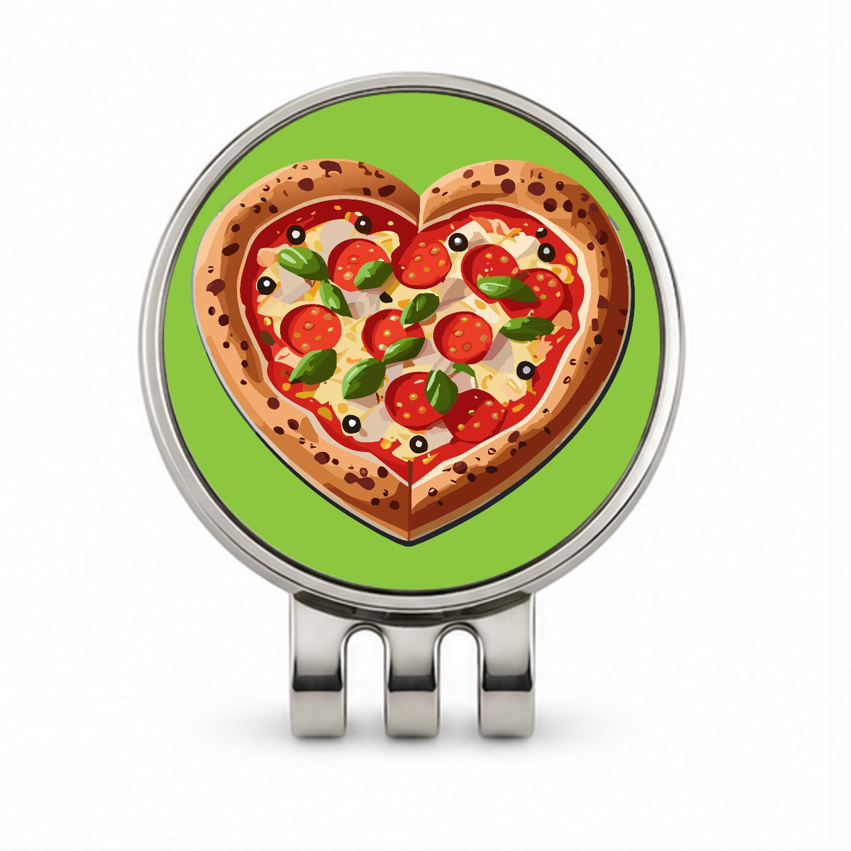 Pizza Heart Love Golf Hat Clip with Ball Marker