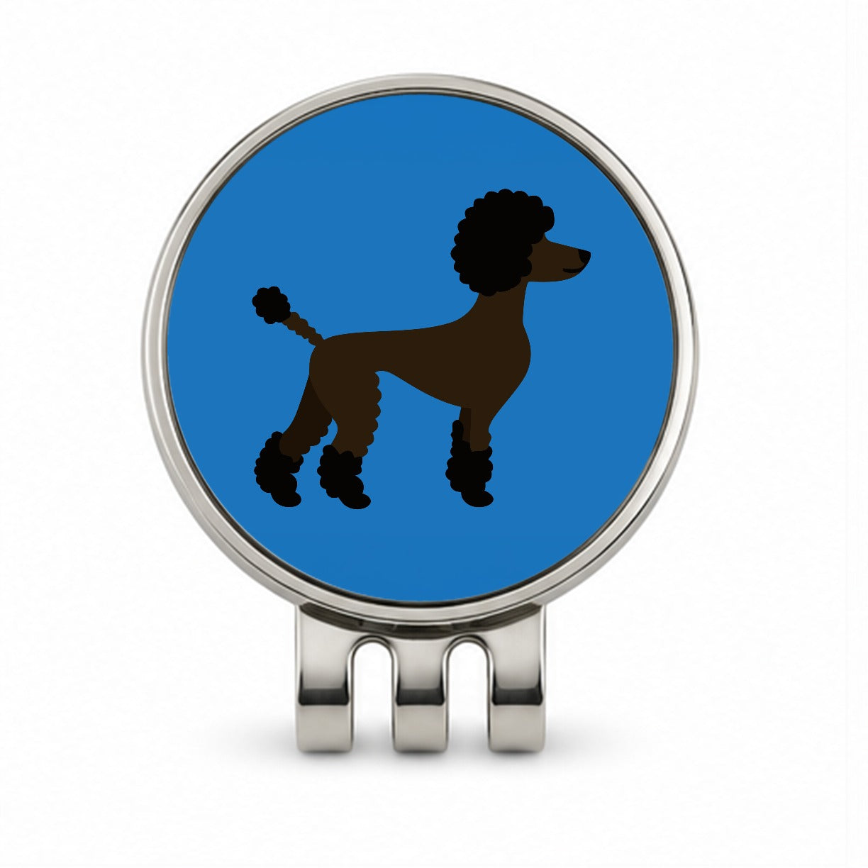 Poodle Silhouette Profile Dog Golf Hat Clip with Ball Marker