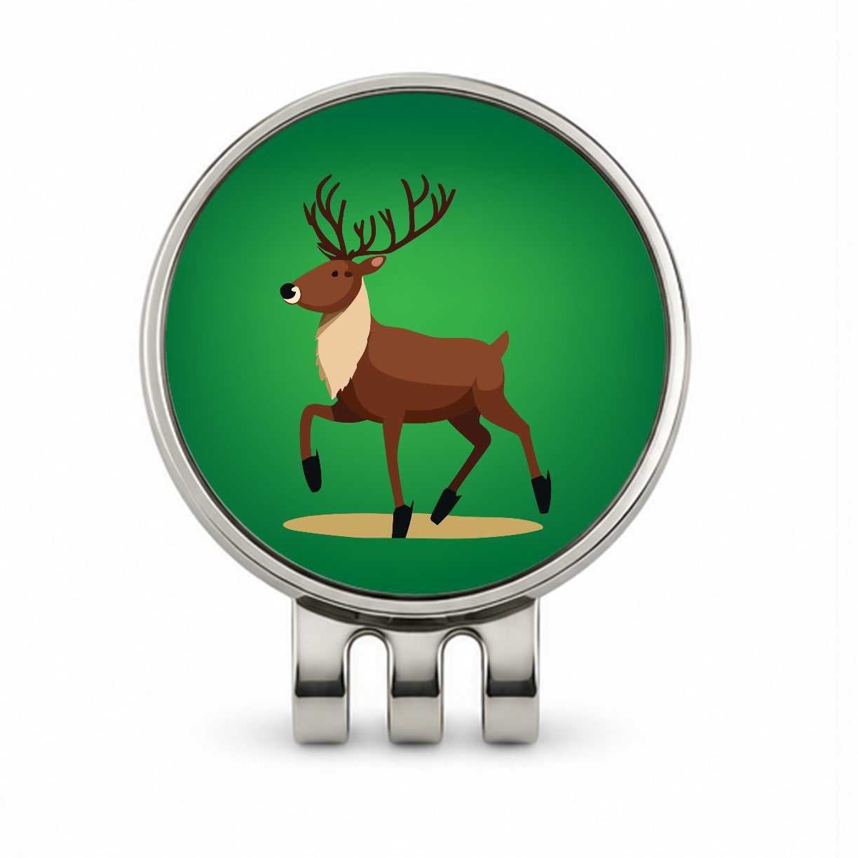 Reindeer Prancing Christmas Golf Hat Clip with Ball Marker