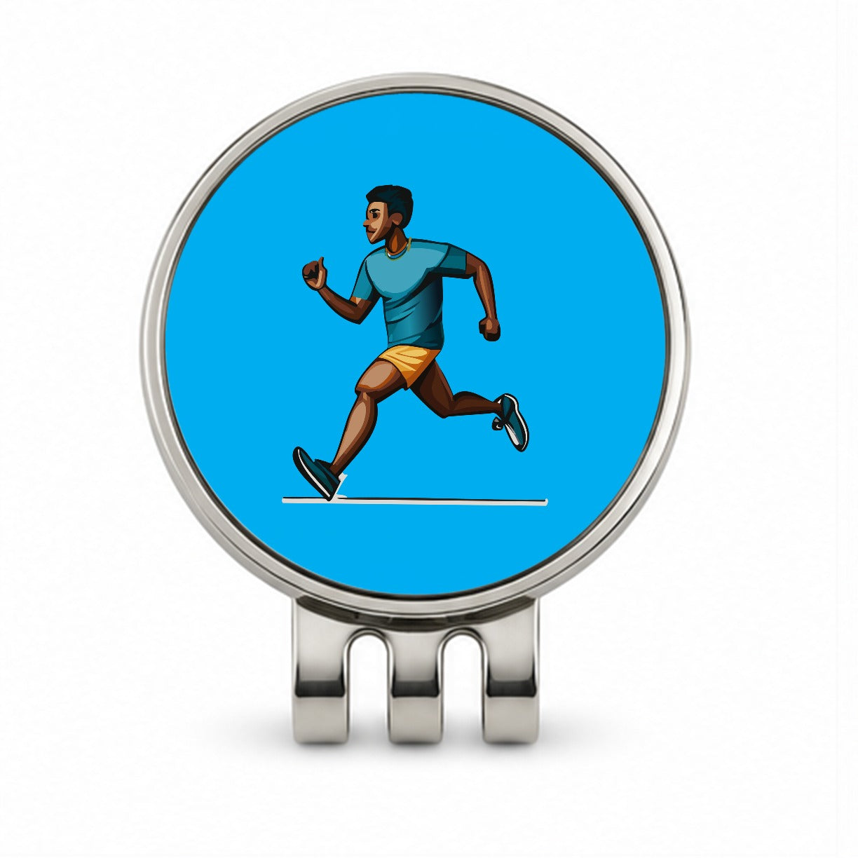 Running Jogging Man Exercise Golf Hat Clip with Ball Marker